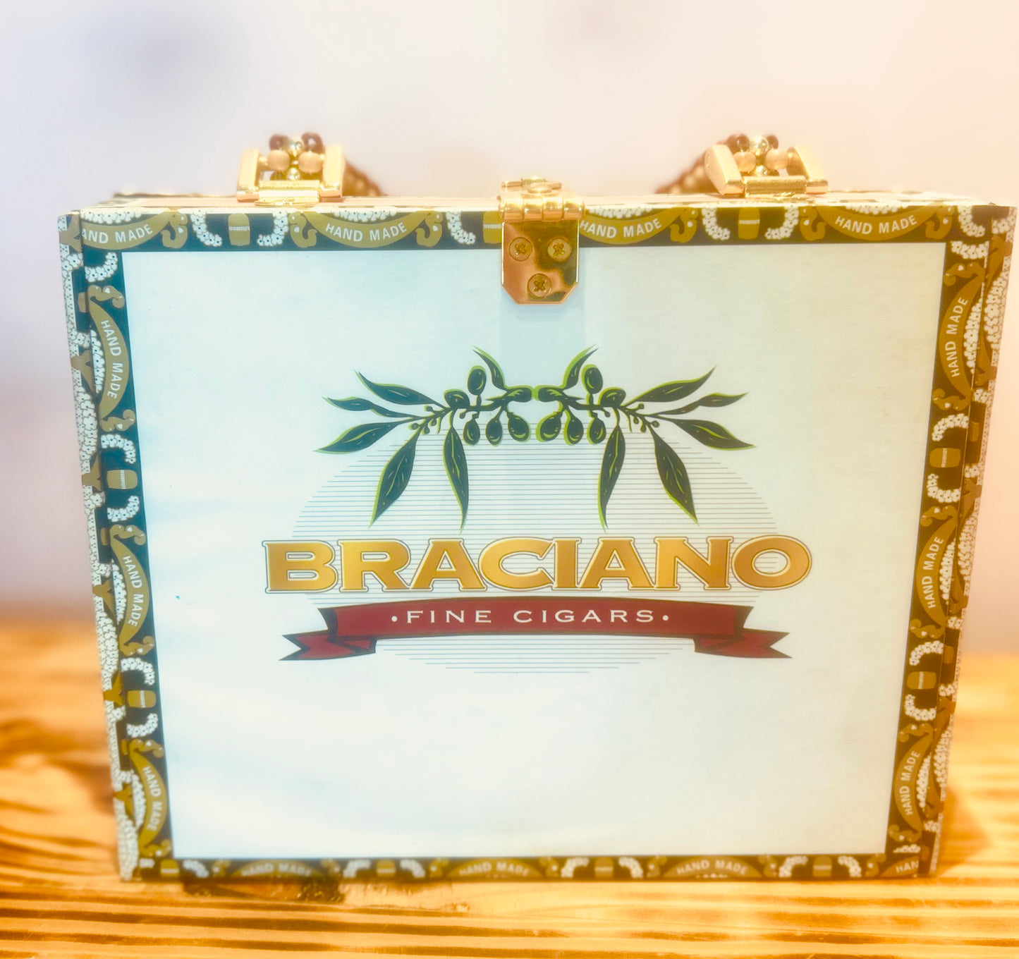 Cigar Box Purse with tropical scene
